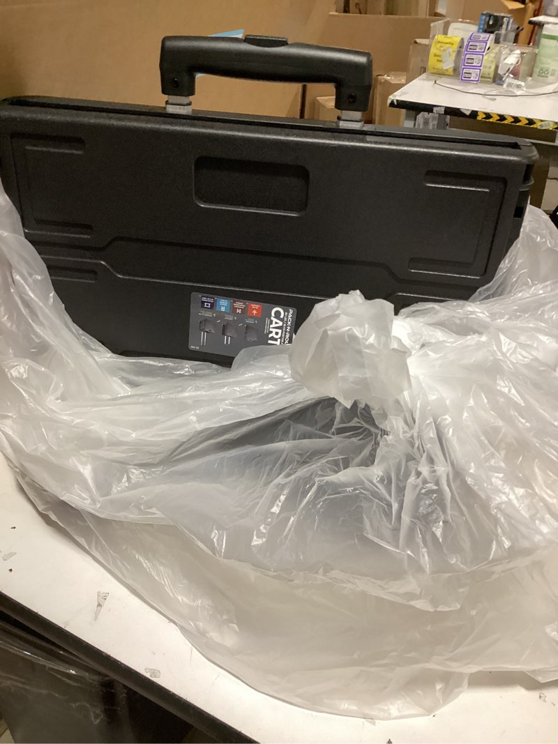 Condition photo showing New/Like New for olympia tools 85-010 grand pack-n-roll portable tools carrier with telescopic handle, 80 lb. load capacity, black