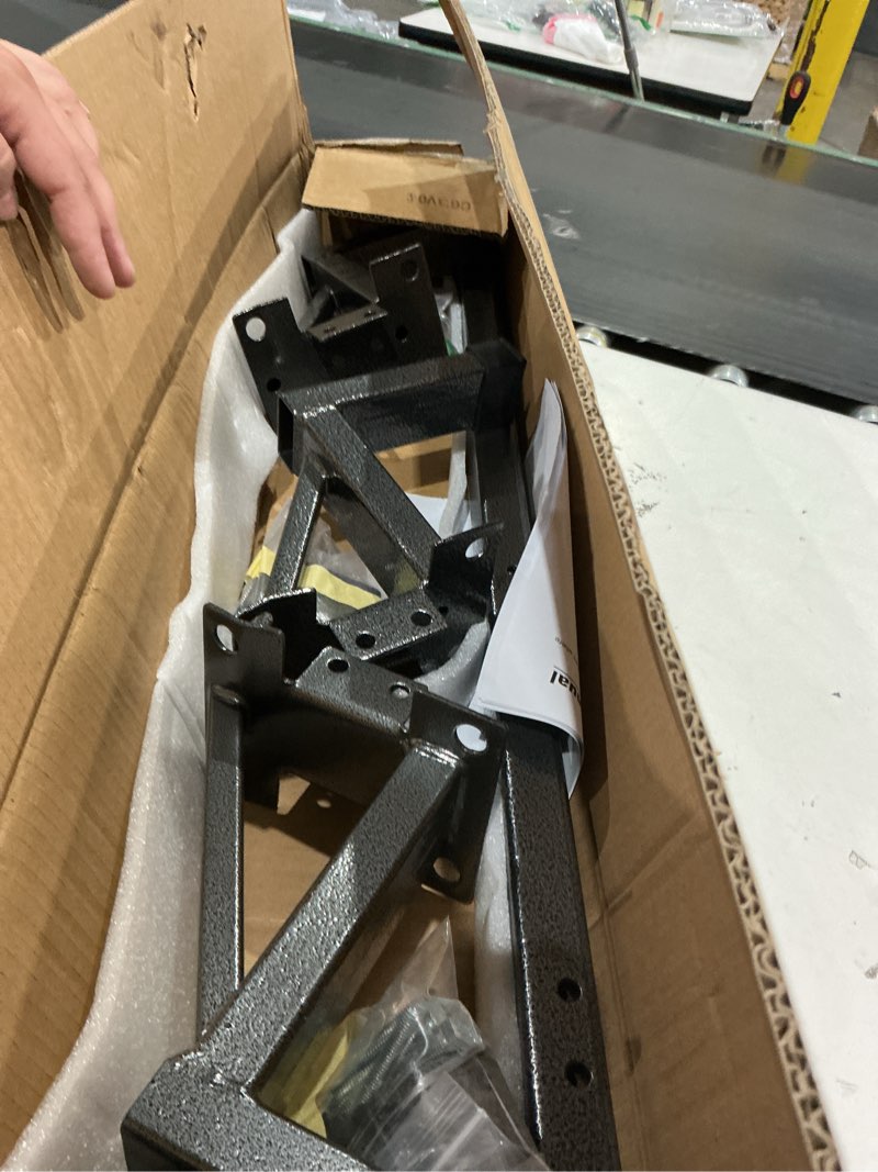 Condition photo showing Good Condition for adjustable trailer ladder rack for enclosed trailers – exterior side wall mount, holds 2 ladders, heavy duty design