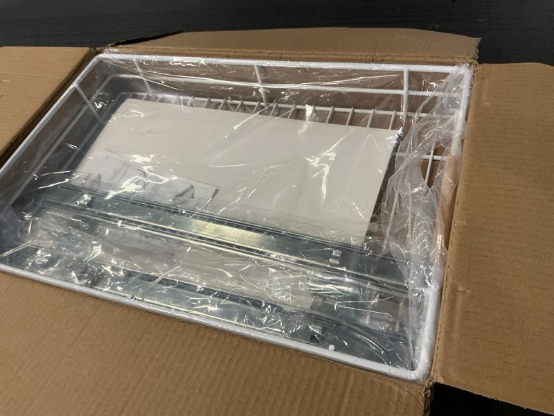 Condition photo showing Good Condition for Pull out Cabinet Organizer, 12"W X 21"D, Heavy Duty Smooth Sliding Under Cabinet Shelves for Pots and Pans, Full-Extension Roll out Drawers, Slide out Organization for Home Kitchen Pantry Chrome 12" W x 21" D (1-Tier)