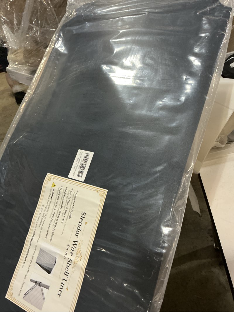 Condition photo showing Good Condition for slendor wire shelf liner 18" x 48" value pack of 5 flat heavy duty waterproof non-adhesive industrial strength plastic mats for tier shelving unit, gray 18"w x 48"l gray