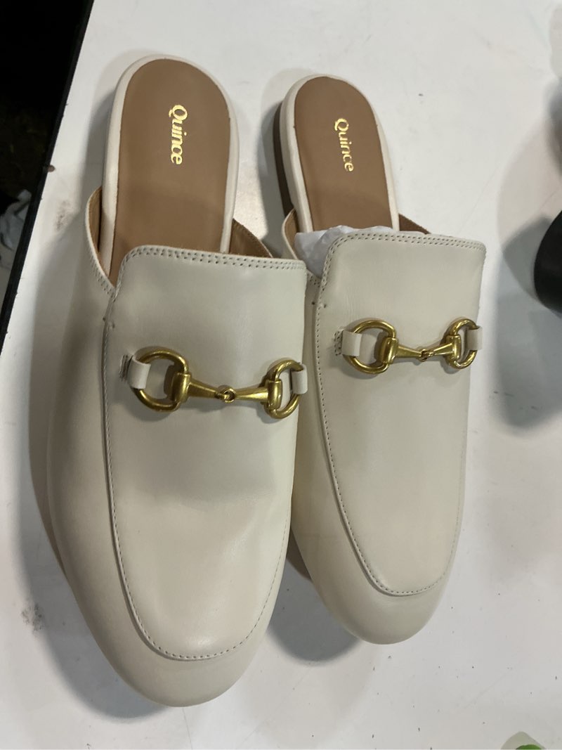 Condition photo showing Good Condition for italian leather horsebit loafer mule size 9.5