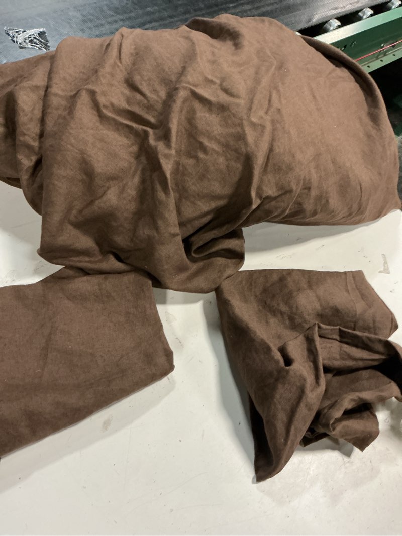 Condition photo showing Good Condition for quince,european linen duvet cover set(3 pcs)full/queen, espresso
