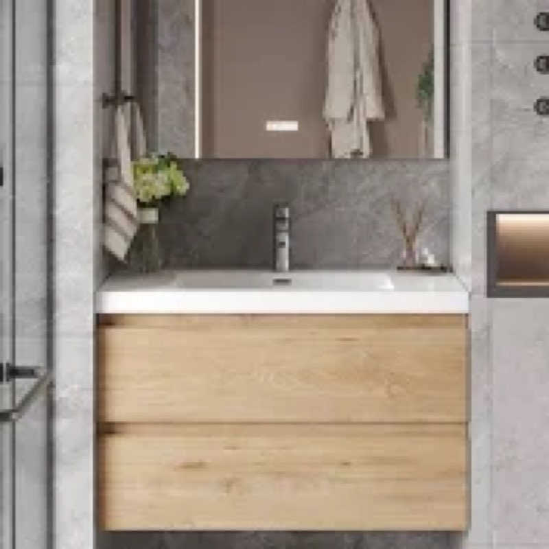  Angela 30 inch Fully Assembled Single Floating Bathroom Vanity with Solid Surface Sink