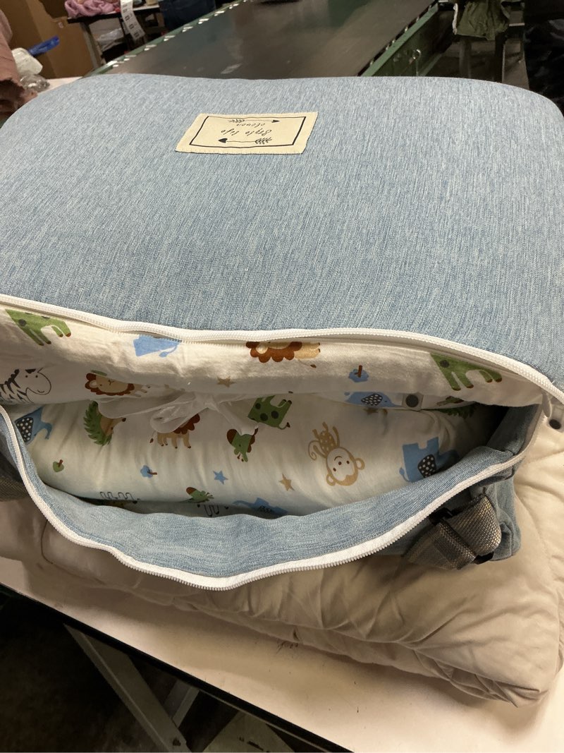 Condition photo showing Good Condition for baby lounger for newborn, huggynest portable infant lounger for 0-12 months newborn, home travel dual-purpose baby nest (animal world blue)