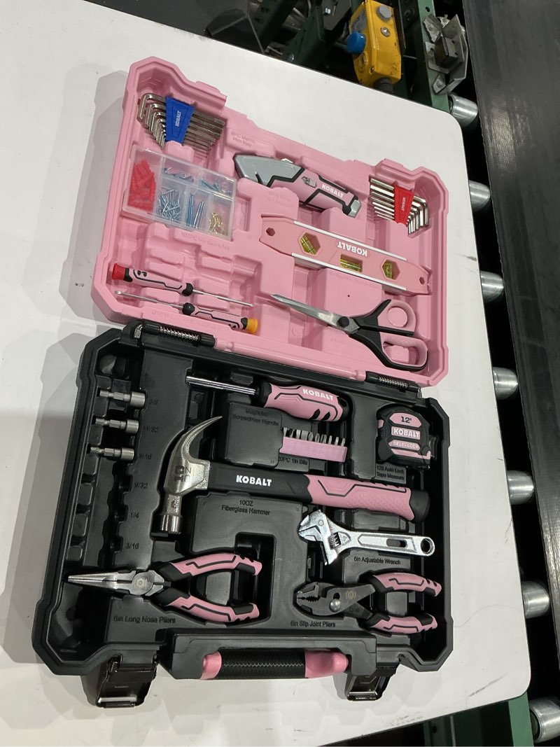 kobalt 158 -piece pink household tool set with folding case