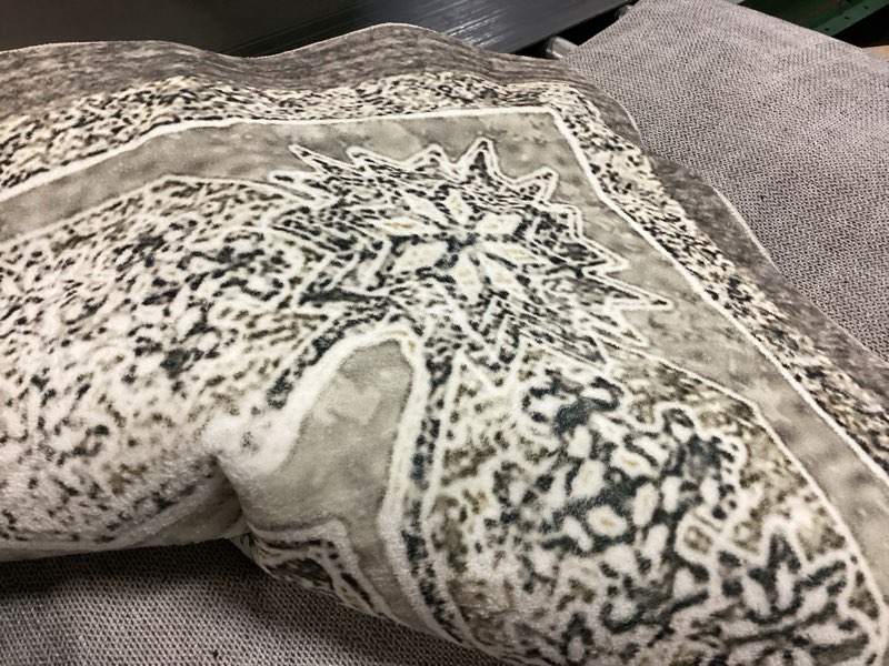 Condition photo showing As Is for KUTA Ivory Grey Yellow Oriental Medallion Area Rugs 9x12 Living Room, Non-Slip Extra Large Rugs 9x12 for Bedroom, Washable Dining Room Carpet 9 by 12, Low-Pile Soft Printed Vintage Floral Throw 9' x 12' (Rectangular) Ivory Grey Yellow