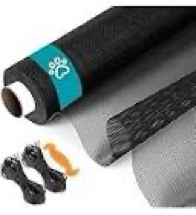 fcsotsps high visibility window door screen roll,37.4in x 16.4ft polyester window screen mesh,black 