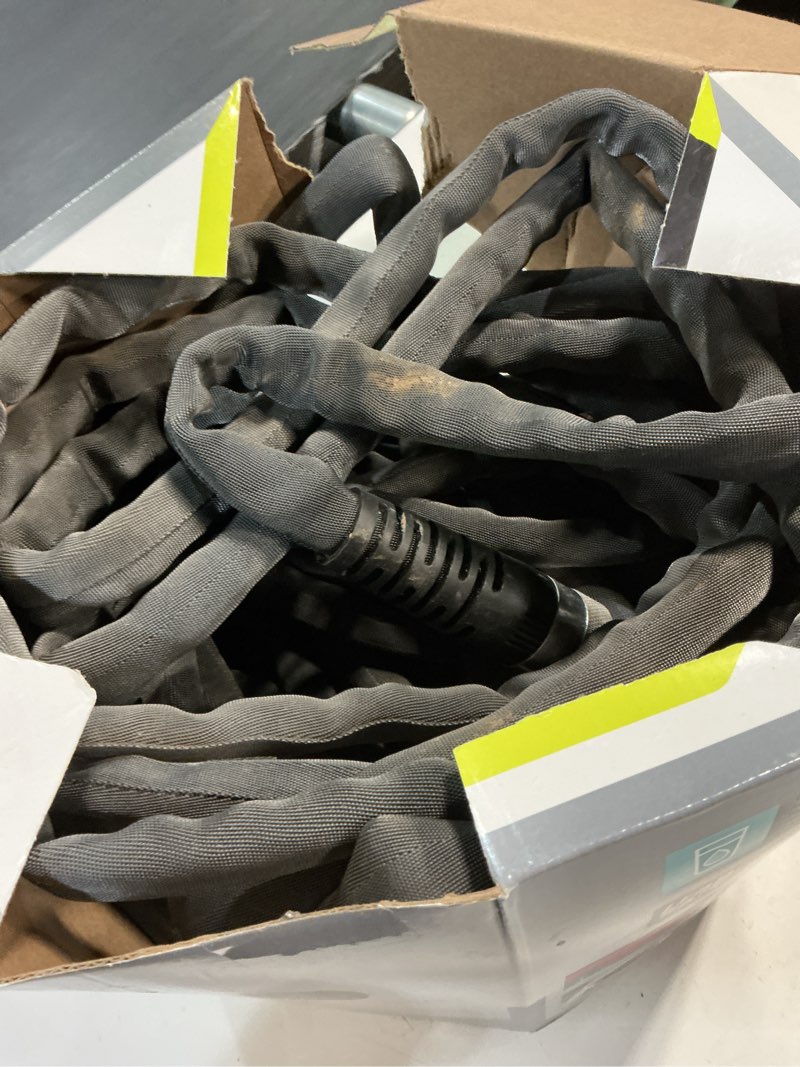 Condition photo showing As Is for apex zero-g 4001-100 garden hose, 5/8 in, 100 ft l, coupling, fiber, gray