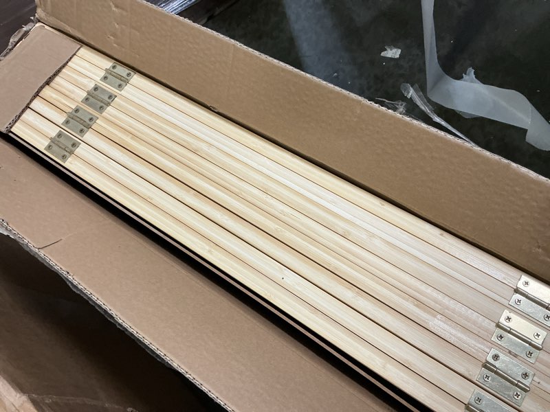 Condition photo showing Good Condition for bamboo room divider folding privacy screens, wall divider for room separation, portable room partitions and dividers, 5.6ft bamboo mesh woven room divider panel (beige, 4 panel) 4 panel-67” beige