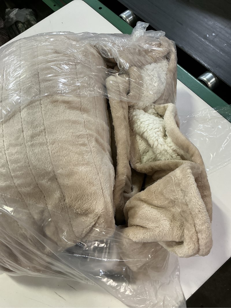 Condition photo showing As Is for sealy electric blanket queen size, flannel heated blanket with 10 heating levels & 1-12 hours auto shut off, fast heating warm blanket, machine washable, beige, 84 x 90 inch beige queen size 84" x 90"