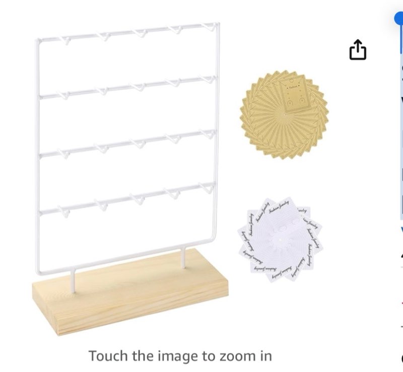 RNTBWD Earring Display Stand for Selling 4 Tier 20 Hooks Wood Earring Display Rack Holder for earing