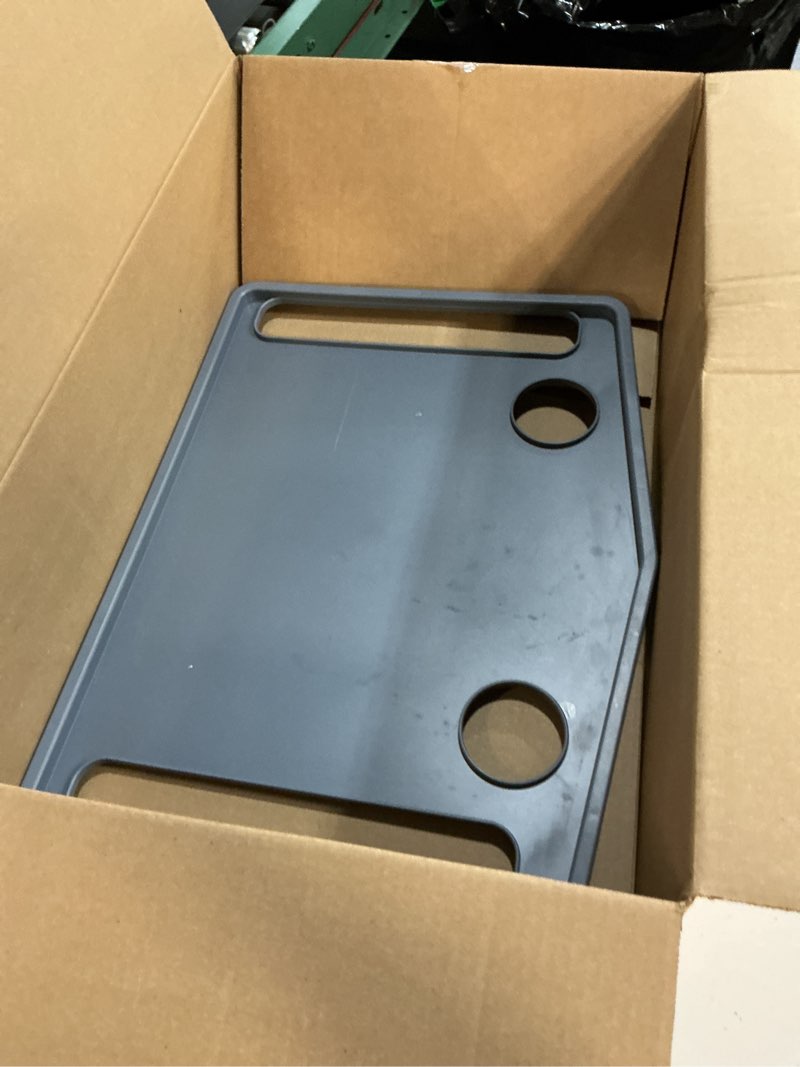Condition photo showing As Is for walker tray table with 2 cup holders - universal trays for standard folding walkers - home mobility accessories by bluestone (gray)