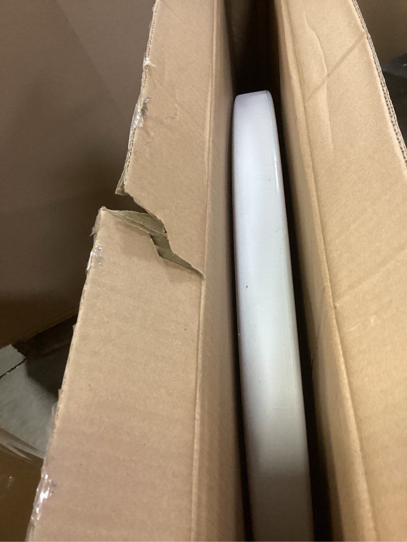 Condition photo showing Good Condition for BTEXPERT. White 32\" Round 30\" Height Folding Commercial Portable Banquet Card Plastic Coffee Dining Table for Wedding Party Event Home Kitchen Outdoor Set of 2 White