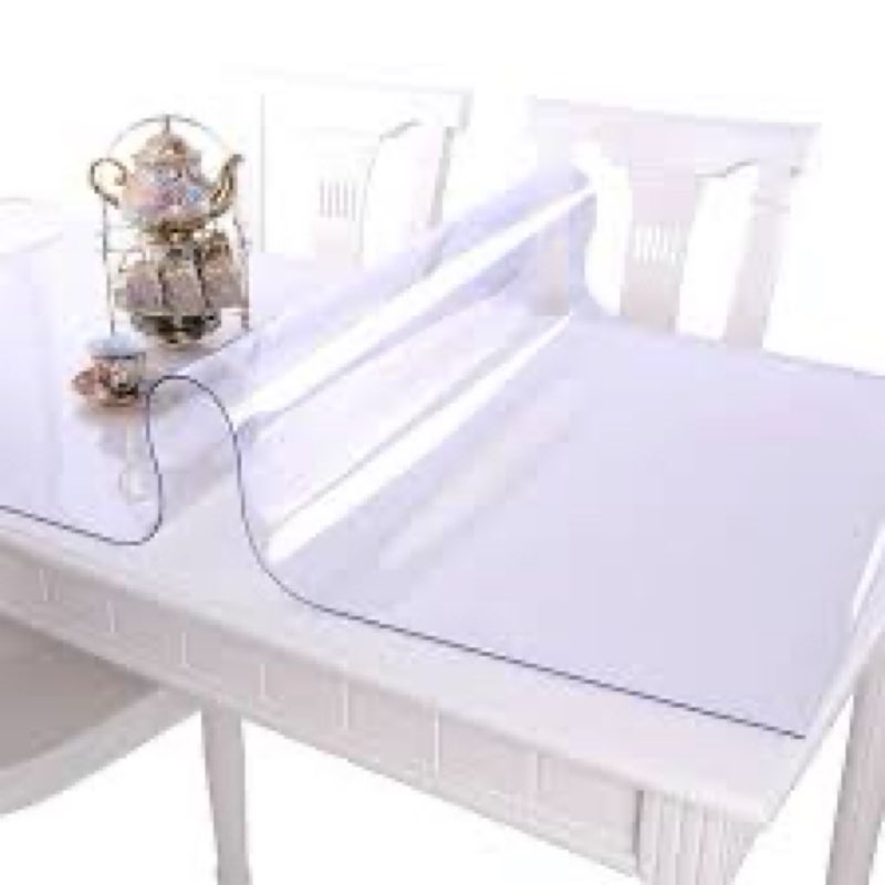 NECAUX Custom  Frosted Table Cover Protector, 1.5mm Thick Plastic Waterproof Heavy Duty 