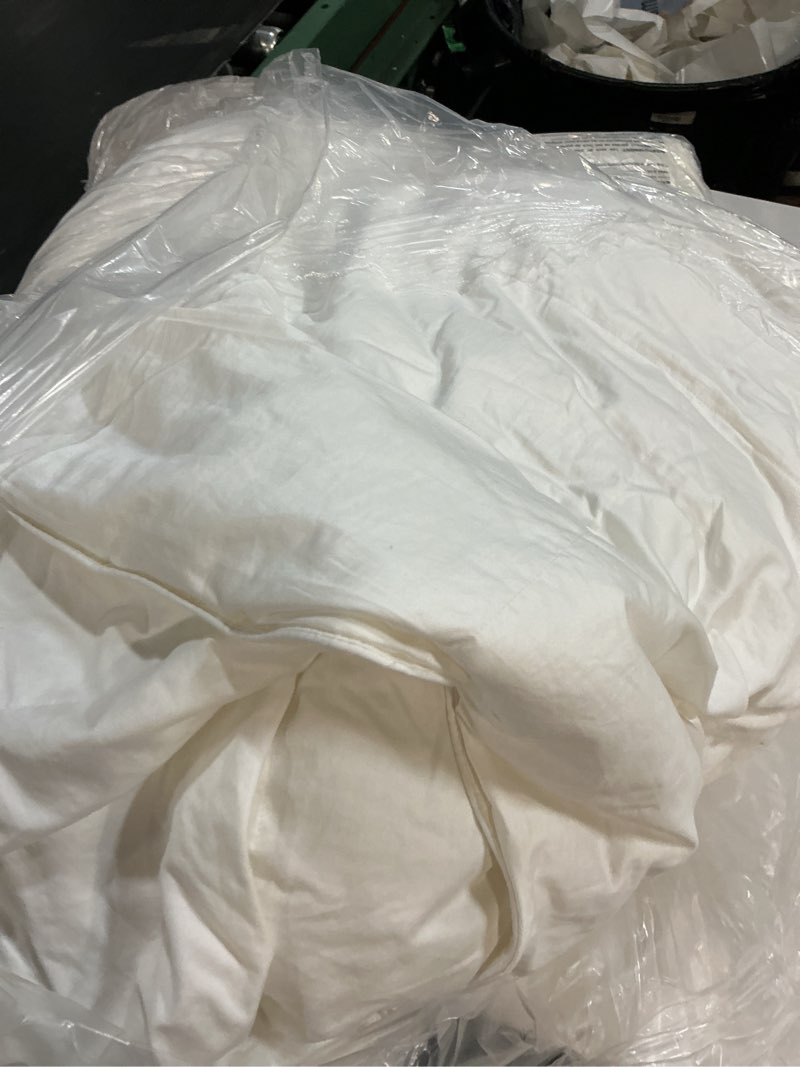 Condition photo showing As Is for lightweight premium down alternative comforter, full/queen, white