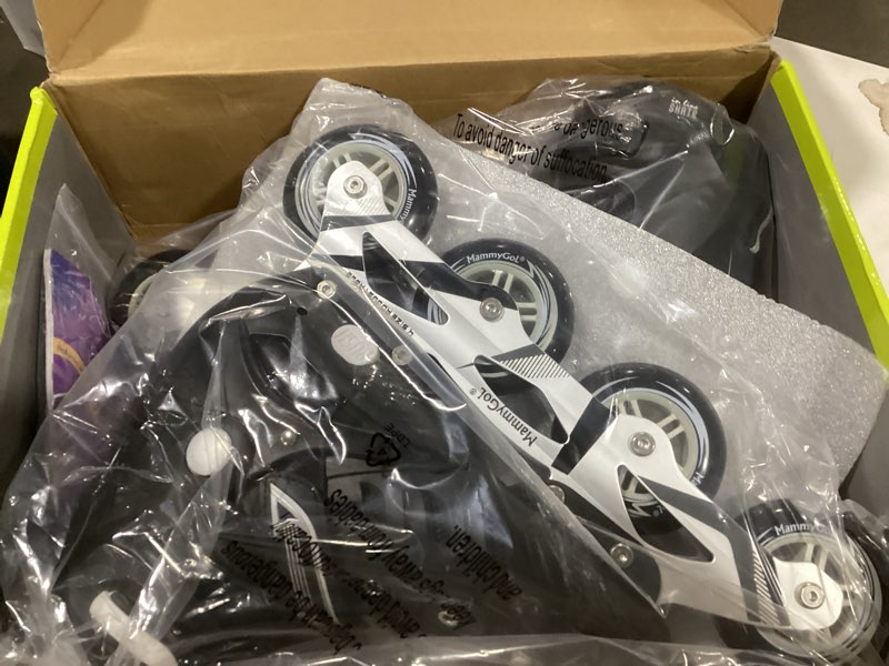 Condition photo showing New/Like New for MammyGol Adults Adjustable Inline Skates, Safe and Durable Roller Skates with Giant Wheels, High Performance Professional Skates for Men Women Youth Black XX-Large - Adult (9-11.5 Men/10-12.5 Women)