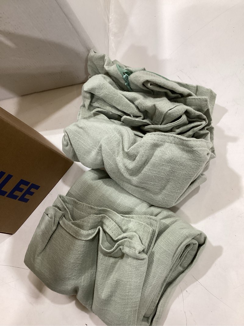 Condition photo showing Good Condition for miulee decorative linen euro sham pillow covers 24x24 light green ?boho farmhouse? ?neutral spring couch throw pillows for bed pack of 2 accent modern pillowcase summer sofa livingroom home decor 24" x 24" (pack of 2) light green