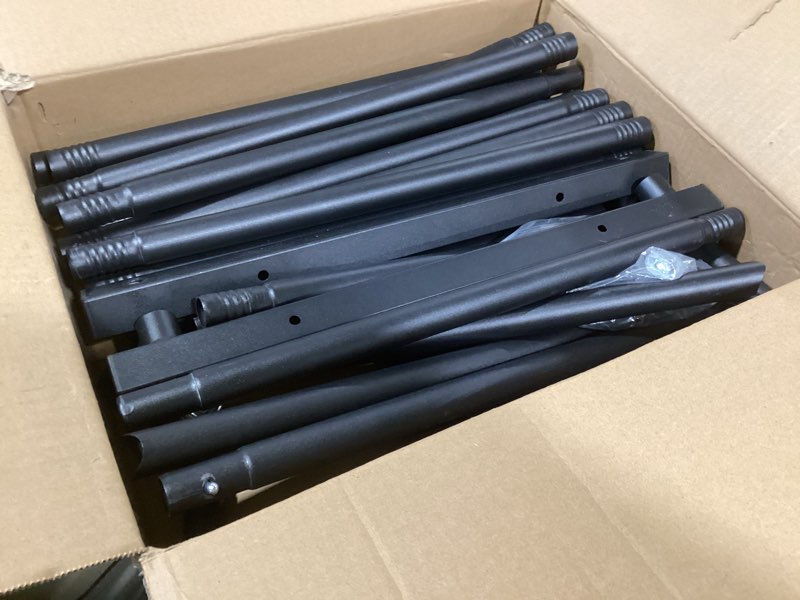 Condition photo showing Good Condition for Double Rods Clothes Rack, Rolling Clothing Rack for Hanging Clothes Portable Wardrobe Rack, Metal Garment Rack Sturdy Coat Rack for Bedroom Laundry Living Room, Black Black Double Rod