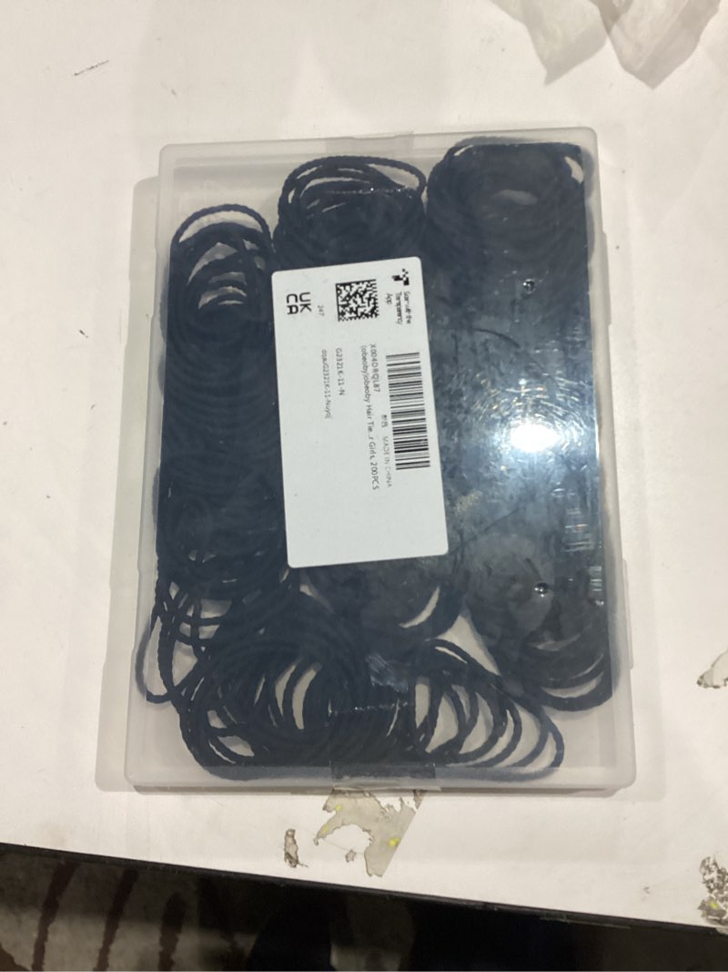 Condition photo showing Good Condition for obeoby 200PCS Thin Hair Ties, Elastic Black Hair Accessories for Thin Hair, No Damage Small Ponytail Holders for Women Girls Toddlers