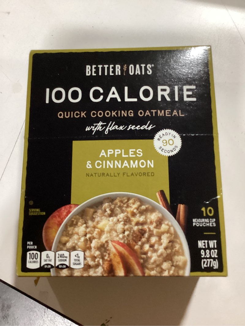 Condition photo showing New/Like New for Better Oats Fit Instant, Apple Cinnamon, 9.8 Ounce