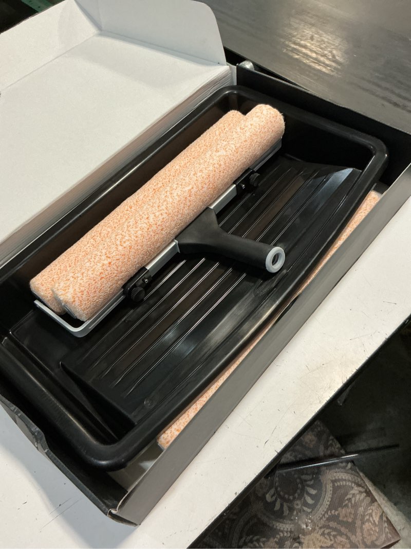 Condition photo showing New/Like New for rollingdog 5pc 18 inch paint roller kit -18 paint tray, wide paint roller 18 inch kit, microfiber roller sleeves(pack of 3) 18 inch paint roller kit with tray