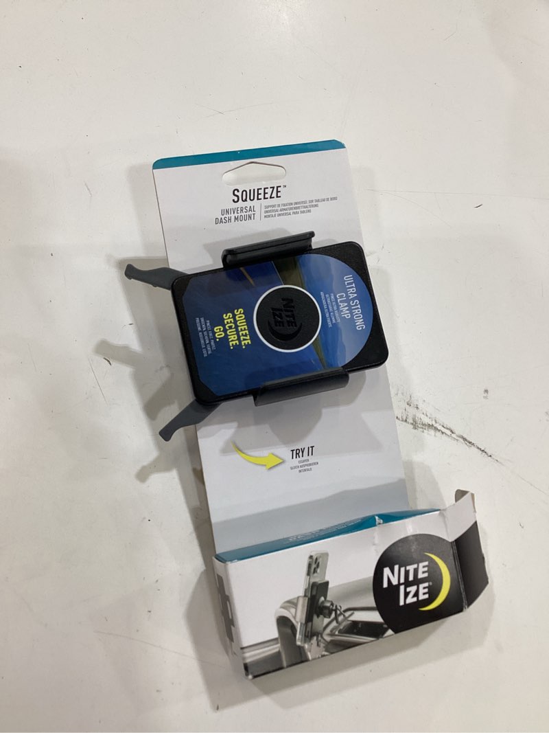 Condition photo showing As Is for nite ize black adjustable cell phone car mount (universal)