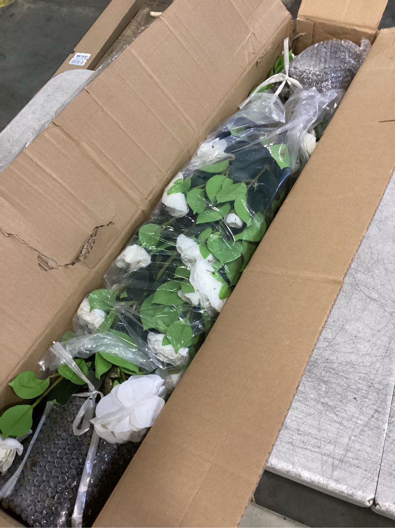 Condition photo showing New/Like New for artificial camellia tree 2 pack, 38’’ faux camellia plant in pot with white flowers, greenery potted plant for indoor outdoor office home porch decor, white white 3ft