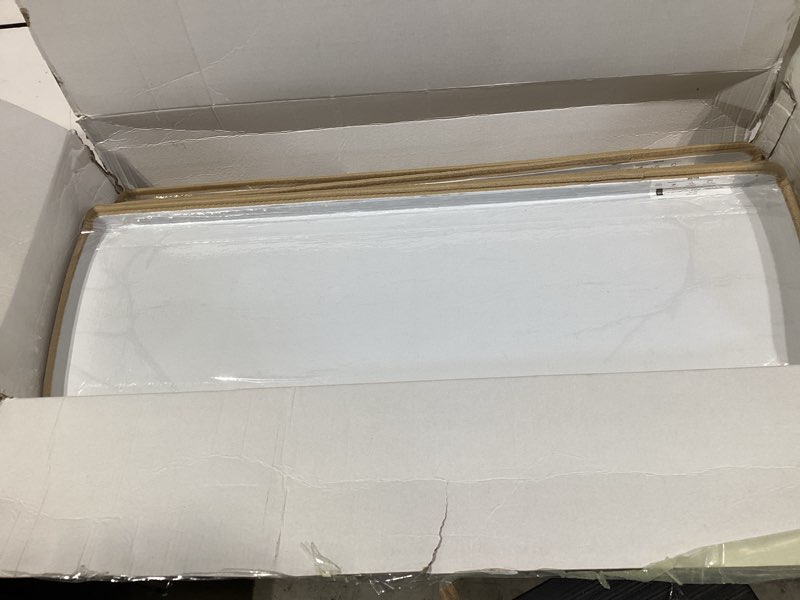 Condition photo showing As Is for mbigm bullnose non-slip stair treads w/reusable adhesive 14 pack 9.5" x 30" wooden steps protection - tpu backing with steel reinforcement - anti-slip solution knitted dark gray non slip stair tread dark gray - knitted 9.5" x 30" 14