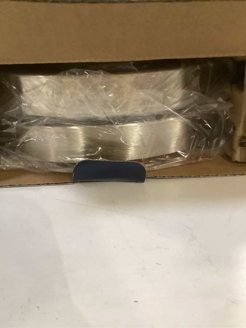 Condition photo showing As Is for project source edge light 1 -light 11-in brushed nickel indoor/outdoor integrated led flush mount light 2 -pack