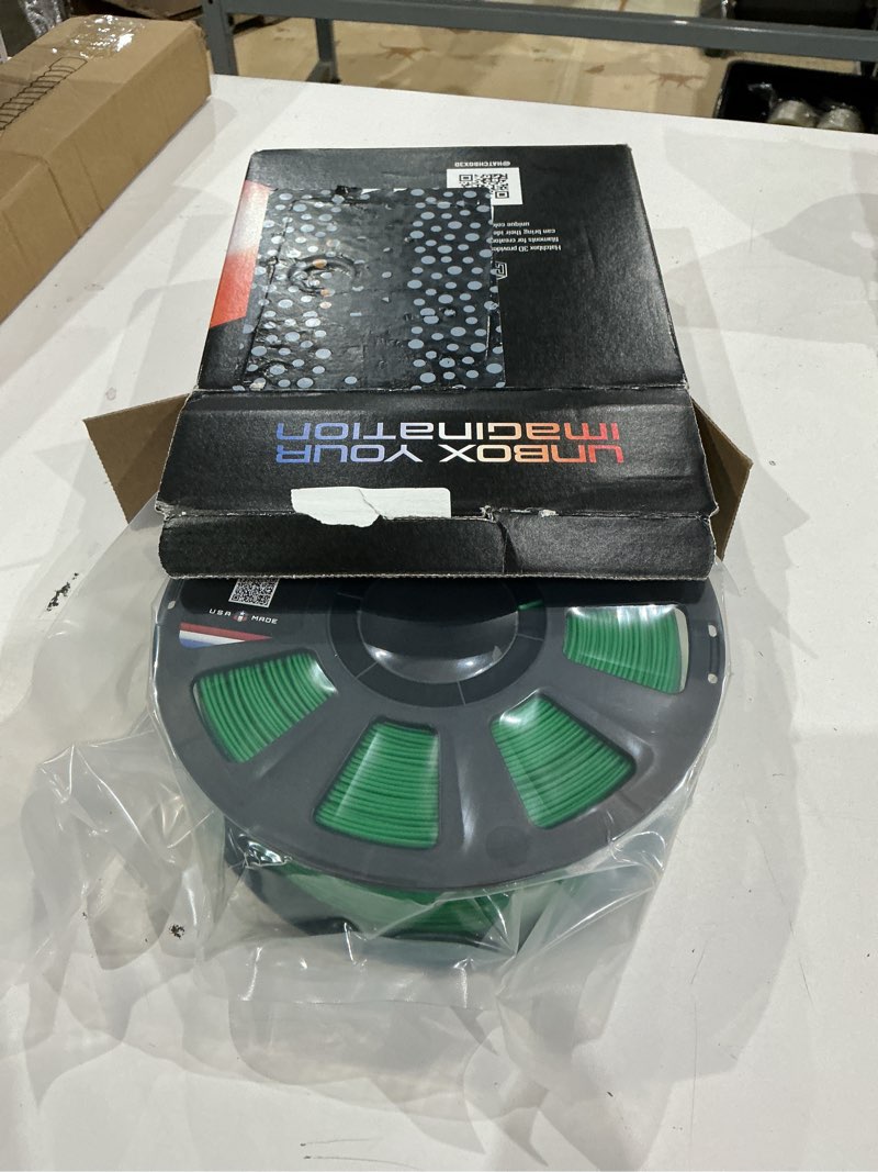 Condition photo showing New/Like New for hatchbox pla max v2 black 3d printer filament made in the usa, 1.75mm diameter 1 kg spool, premium usa made 3d printing filament