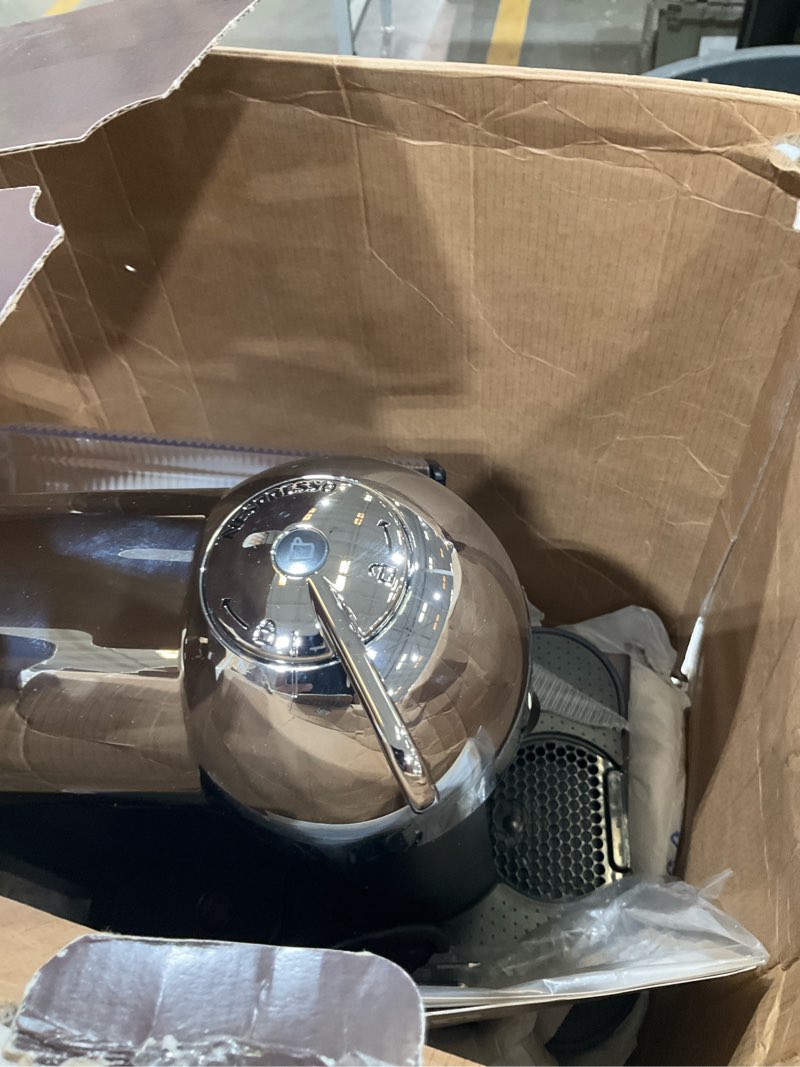 Condition photo showing As Is for nespresso vertuo coffee and espresso maker by breville, chrome machine chrome