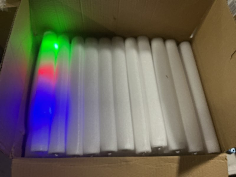 Condition photo showing Good Condition for 70pcs foam glow sticks,glow sticks bulk,3 flashing modes for wedding glow in the dark party supplies, light up wand for birthday,outdoor camping, raves