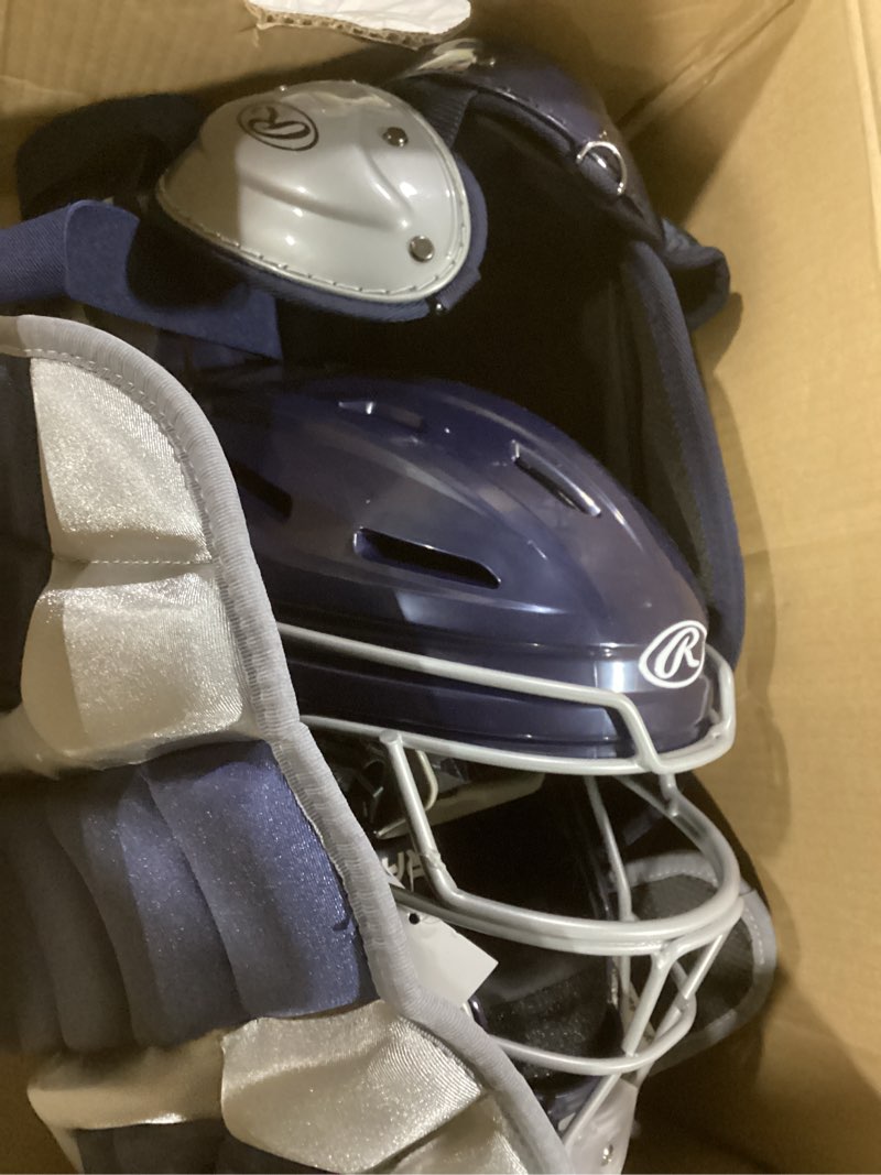 Condition photo showing Good Condition for Rawlings | Renegade Series Baseball Catcher's Set | NOCSAE Certified | Adult | Intermediate | Youth | Multiple Colors Intermediate | Ages 12-15 Black/Silver