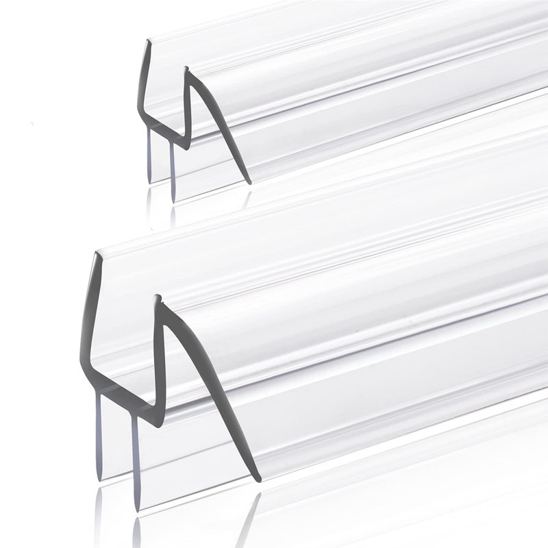 gezmr 2-pack frameless shower door bottom seal (3/8'' x 39'') clear glass shower door seal strip sho