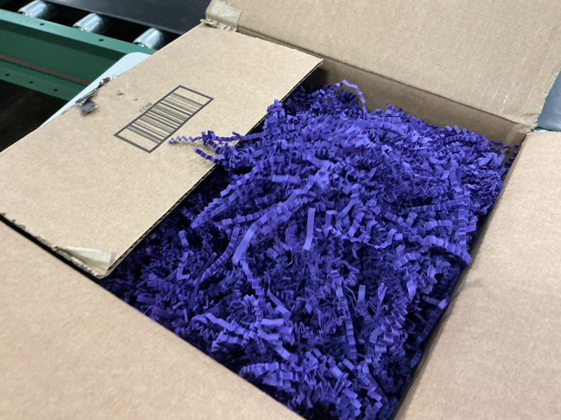 Condition photo showing Good Condition for Hampton Distribution Purple Crinkle Paper Filler, 2lb Shredded Paper For Gift Baskets, Basket Filler