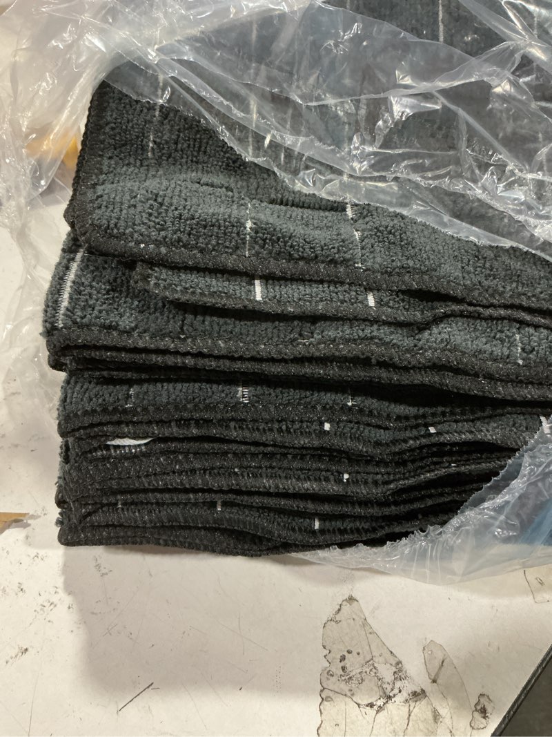 Condition photo showing New/Like New for microfiber dish towels - soft, super absorbent and lint free kitchen towels - 8 pack (lattice designed black colors) - 26 x 18 inch…
