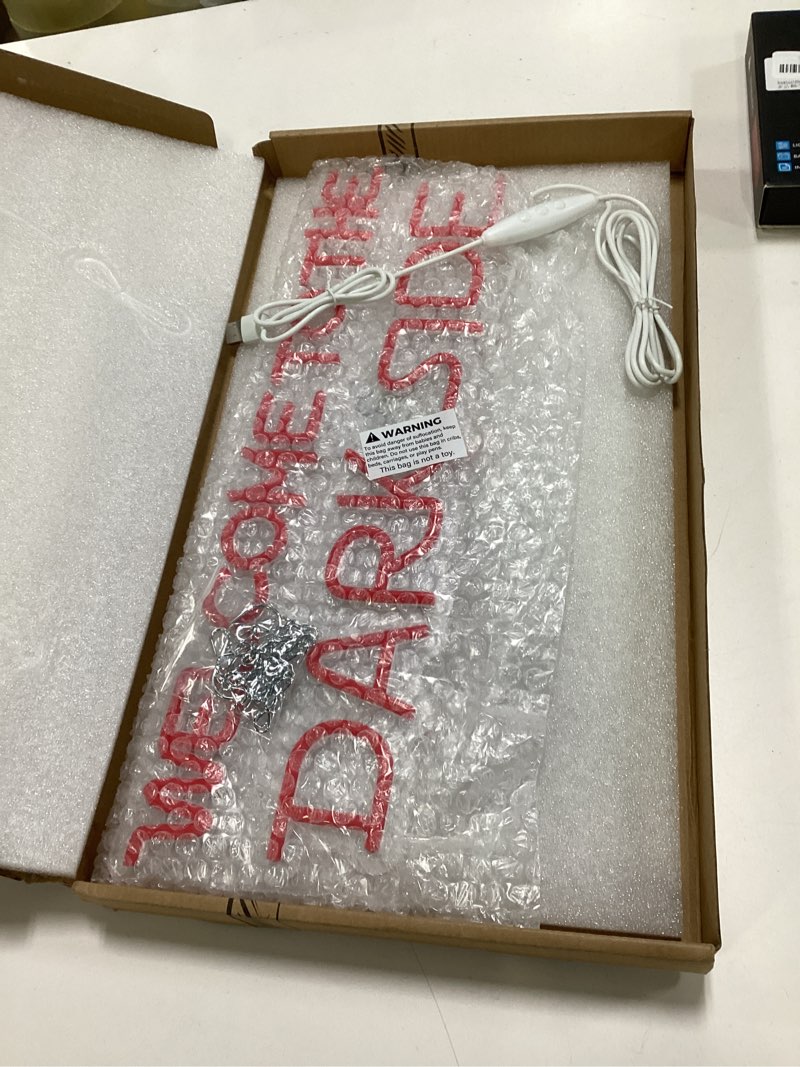 Condition photo showing Good Condition for Welcome to the Dark Side Neon Sign Light Red LED NeonSigns for Game Room Man Cave Bedroom Wall Decor Birthday Gift USB Powered Dimmable Wall Sign