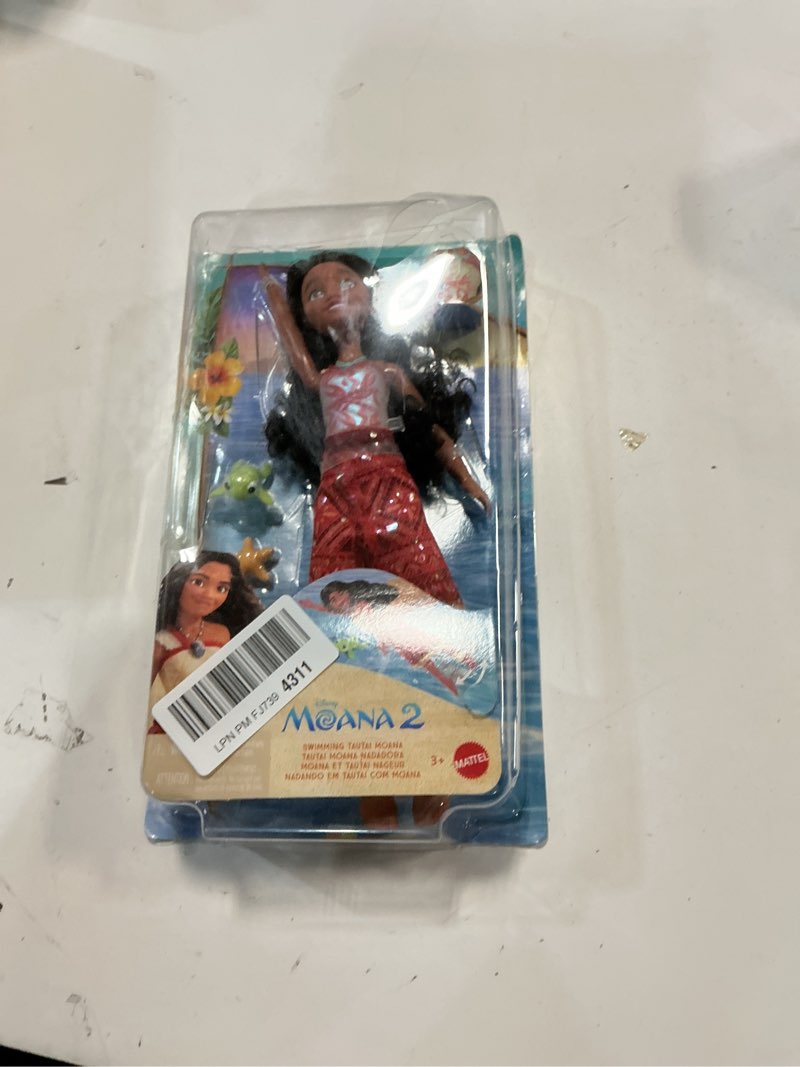 Condition photo showing New/Like New for Mattel Disney Moana 2 Toys, Swimming Tautai Moana Fashion Doll with 2 Accessories, Color-Change Bodice & Kicking Legs, Inspired by The Movie