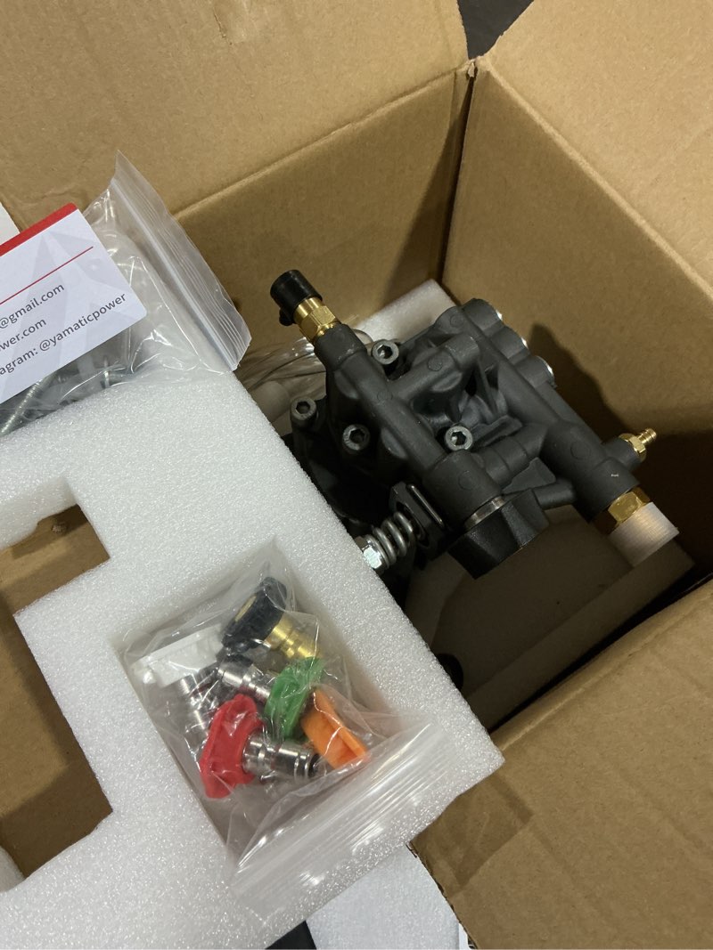 Condition photo showing New/Like New for YAMATIC Vertical Pressure Washer Pump Max 3400 PSI 2.5 GPM, 7/8" Shaft Replacement Pump for Power Washer, Compatible with Simpson, Honda, Ryobi, Craftsman, GCV190 Rear Inlet/Outlet Rear Inlet 3400PSI