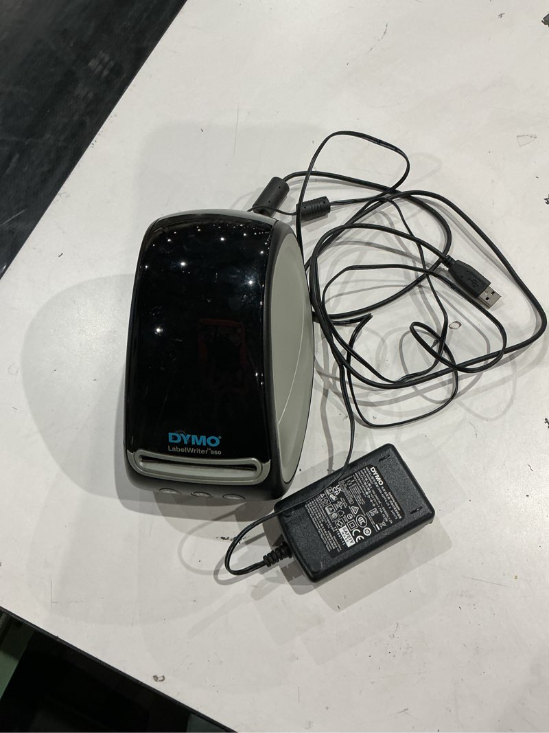 Condition photo showing As Is for dymo labelwriter 550 turbo direct thermal label maker - usb and lan connectivity monochrome label printer - 300 dpi, print up to 90 labels per minute, auto label recognition - broage printer_cable