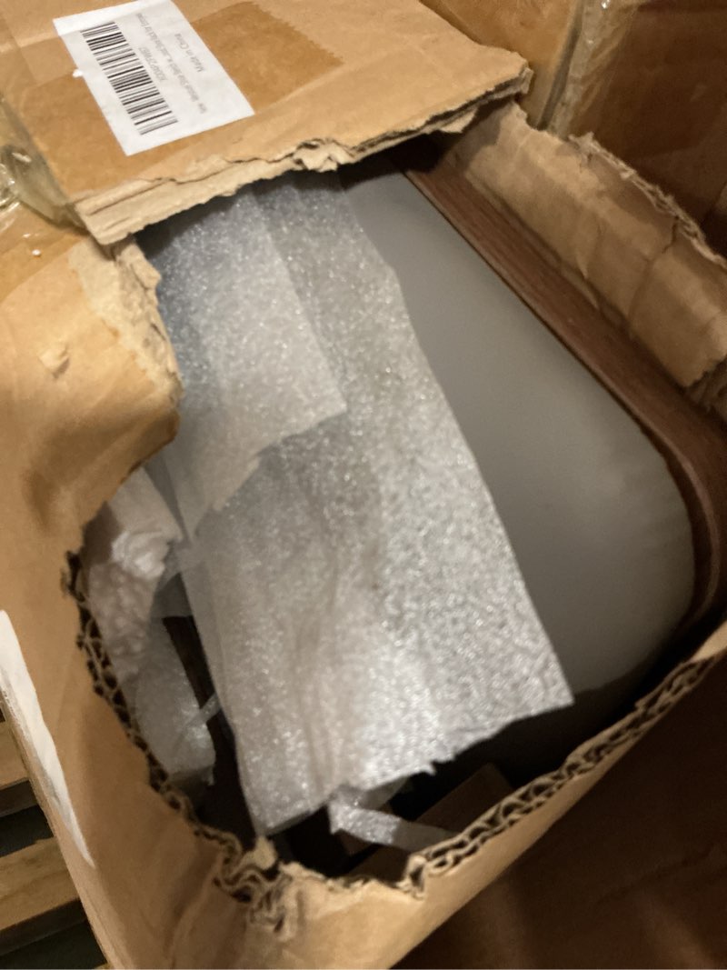 Condition photo showing Good Condition for Shoe Bench, 2-Tier Design & Soft Cushioned Seat Solid Oak Bench, 39" L x 17.7" H x 15" W Entryway Bench for Study, Hallway, Bedroom, Living Room (Deep Brown)