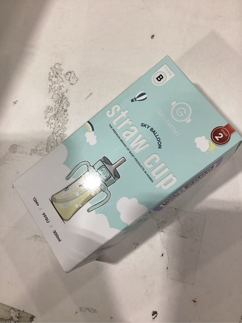 Condition photo showing New/Like New for GROSMIMI Flip Top Spill Proof Sippy Cup, PPSU, BPA Free, 10 oz, Stage 2 Straw for Toddlers (Air balloon)