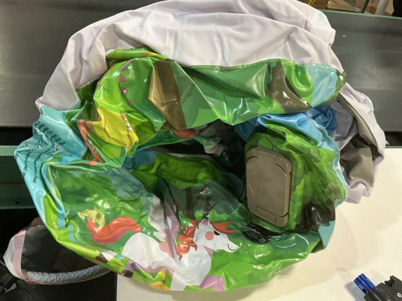 Condition photo showing As Is for Sensory Chair for Kids, Inflatable Rocking Chair for Kids with Autism & ADHD, Air Cloud Rocker for Toddler as 3 4 5 6 7 8 Year Old Boy Girl Gifts, Autism Sensory Products Training Body Coordination Grey