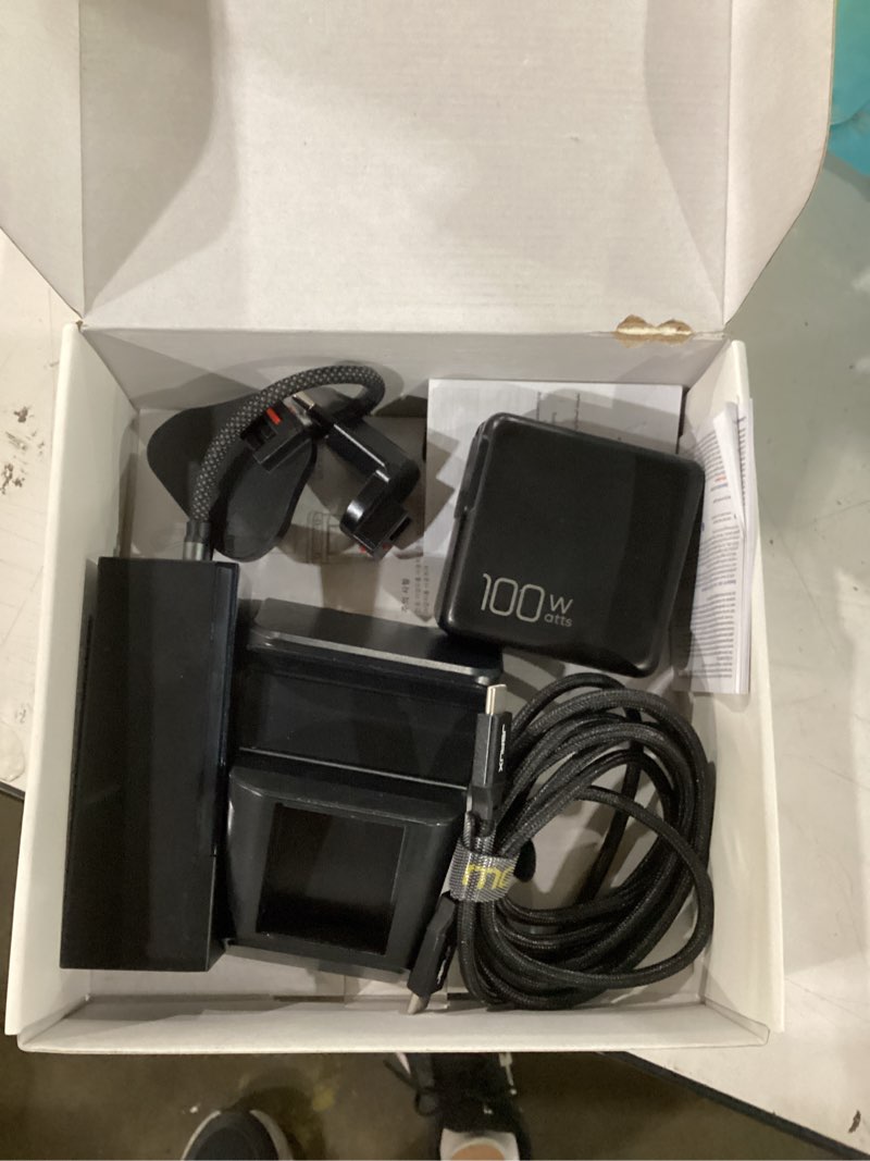 Condition photo showing Good Condition for jsaux docking station & 100w charger for rog xbox ally x (2025)/rog ally x/steam deck/legion go, 6-in-1 dock with hdmi 4k@120hz, gigabit ethernet, dual usb a & usb c 3.2 gen 1, 100w charging - hb0609 black with charger