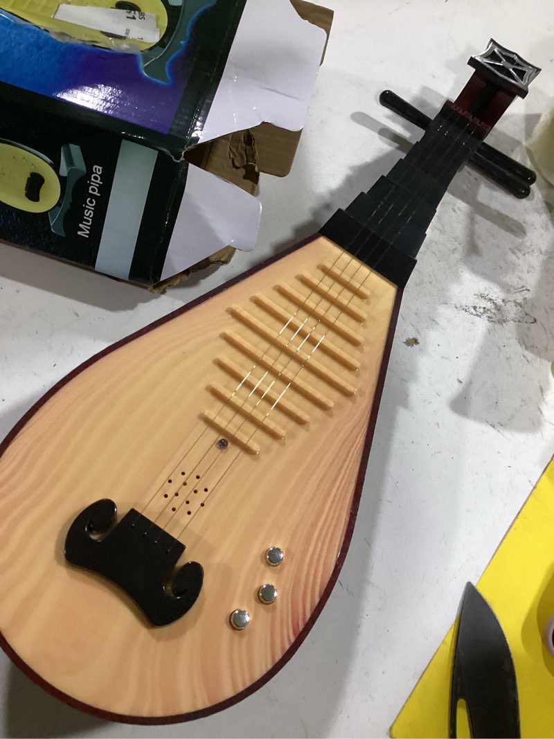 Condition photo showing Good Condition for chinese lute model 19.29x6.10x2.36in traditional chinese stringed instrument simulation pipa ornament for home decor ancient style photo prop 49x15.5x6cm random color
