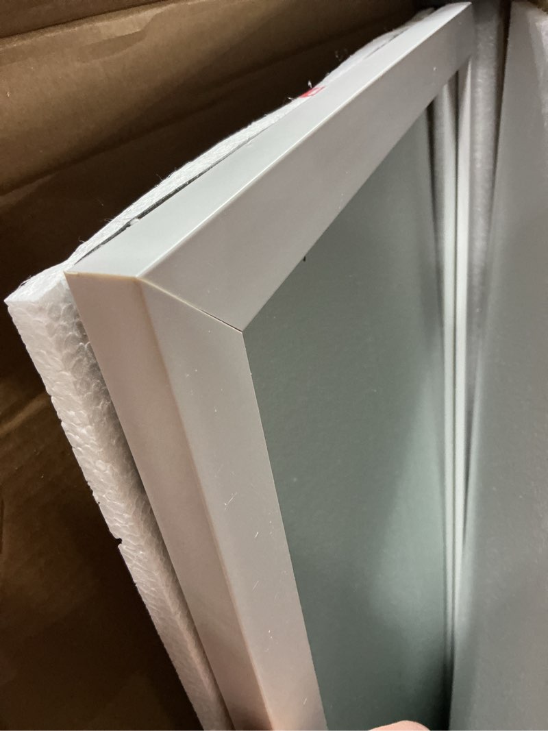 Condition photo showing New/Like New for whitebeach 48" x 16" Over The Door Full Length Mirror Wall Mounted Hanging with 2 Metal Hangers for Bedroom Living Room Bathroom White White 48"L x 16"W