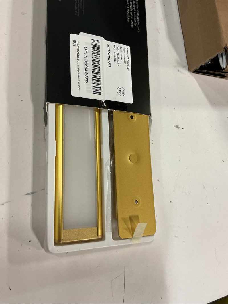 Condition photo showing New/Like New for EZVALO Picture Light for Wall, 4800mAh Rechargeable Wireless Remote Lights, 16'' Dimmable Magnetic LED Art Painting Light with 3 Color Temps, Display for Gallery, Living Room, Bedroom, Hallway (Gold) Gold 1Pack-16in