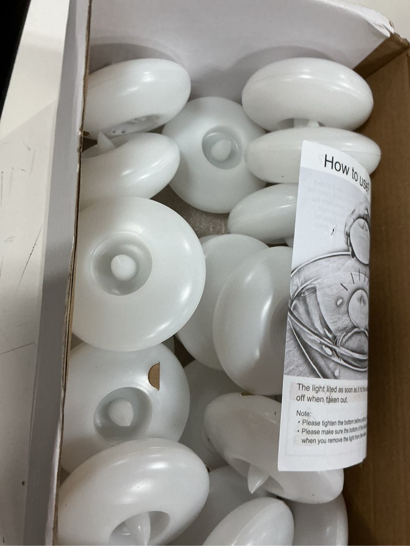 Condition photo showing Good Condition for homemory 24 pack 3” flameless led floating candles, 200 hour white battery operate waterproof tealights for cylinder vases, centerpieces at wedding decor, party, pool white base 24 pack