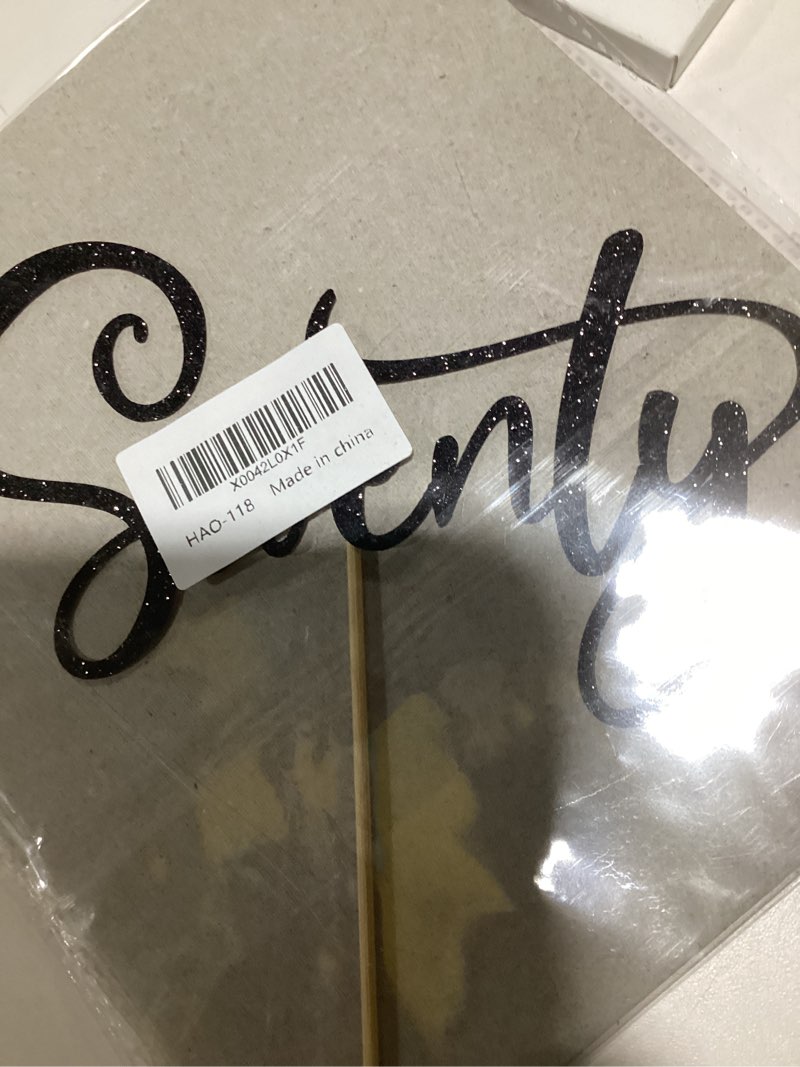 Naicaek 70th Birthday Cake Topper,Black Glitter Seventy Cake Decorations,Happy 70th Birthday Cake To