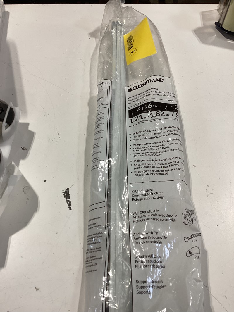 Condition photo showing Good Condition for closetmaid 20-in x 20-in white wire shelf hardware kit (hardware included)